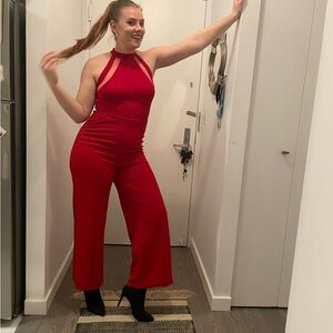 A/X Armani Exchange Red Sleeveless Jumpsuit